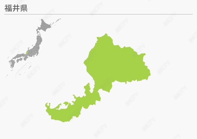 福井県地図イラストのフリー素材イラストイメージ