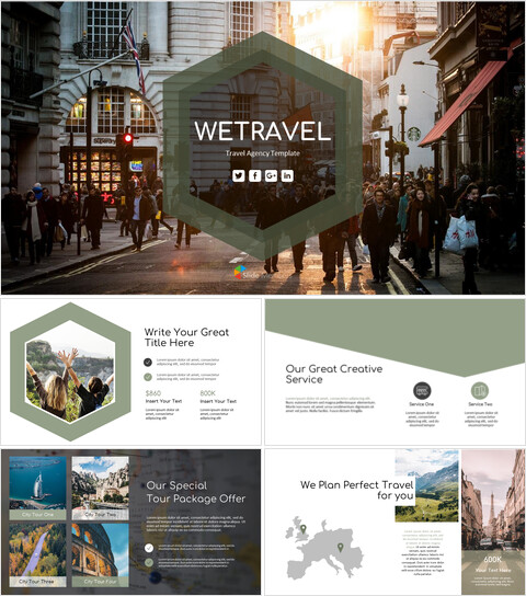 無料の旅行用パワーポイントテンプレート & Googleスライドテーマ✨