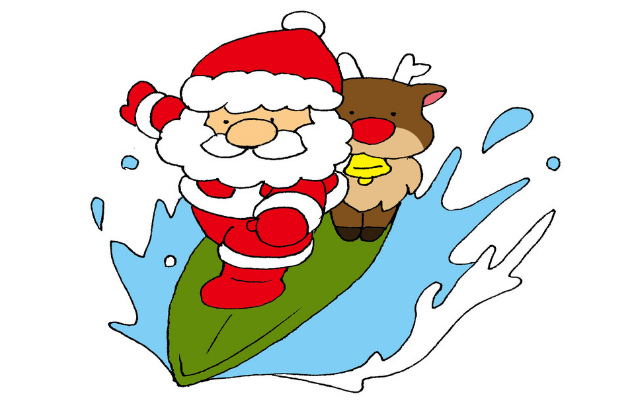 憧れmas!サンタのサーフィン&海デザインのクリスマスツリーWAVAL サーフィンと自然を愛する人のサーフメディア