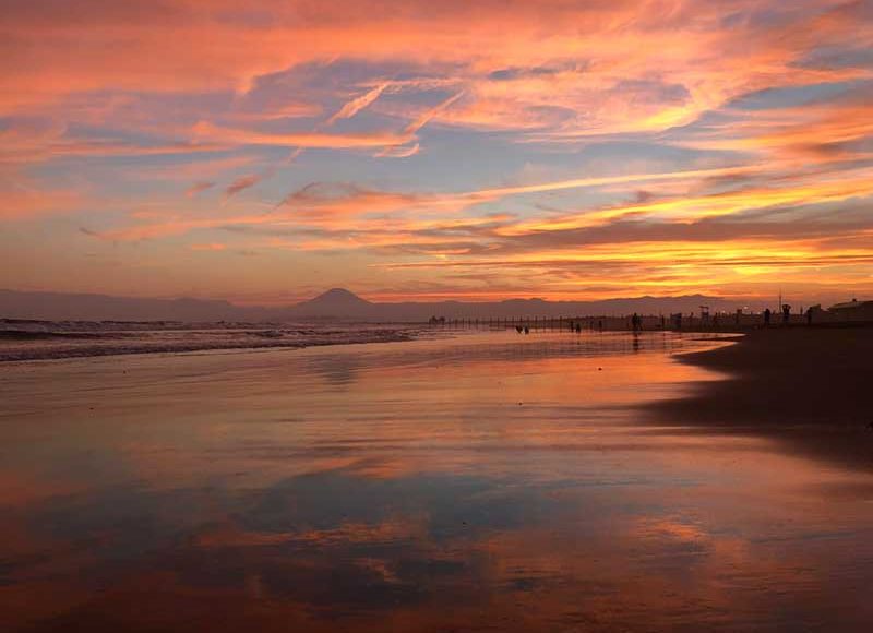 湘南 江ノ島 江ノ島シーキャンドル夕焼け 日没 サンセット