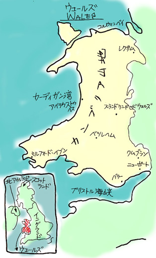 ウェールズ, d-maps.com: 無料地図,