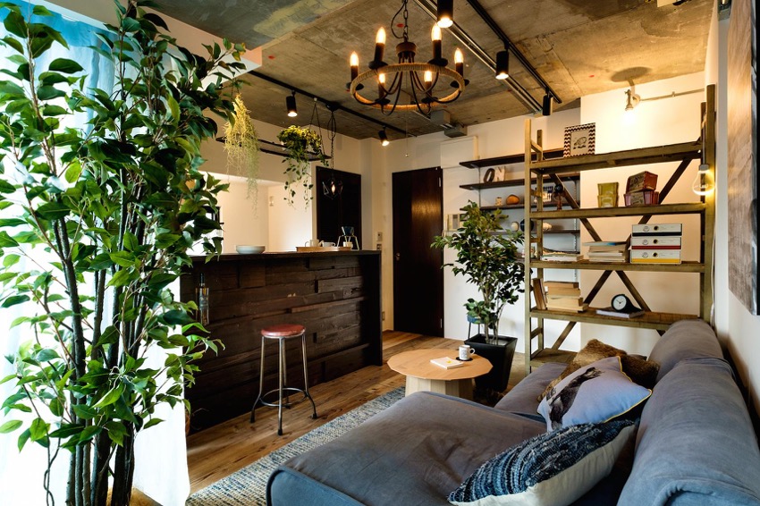 サーフボードのある部屋