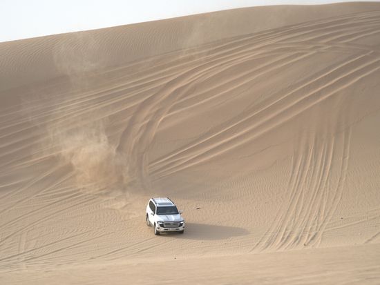 アブダビ：魔法の4x4砂漠ツアー カメルライド＆サンドボーディングGetYourGuide