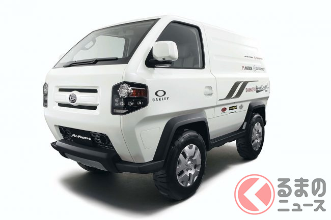 オシャレすぎるダイハツ「斬新オープン軽トラ」存在！ 丸目ライト＆優しいグリーンがカワイイ「バスケット」は今市販化が望まれる？くるまのニュース