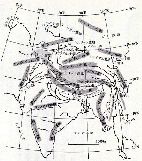 ヒマラヤ山脈の地図と高峰の名前と位置の一覧 - マンガラムネパール