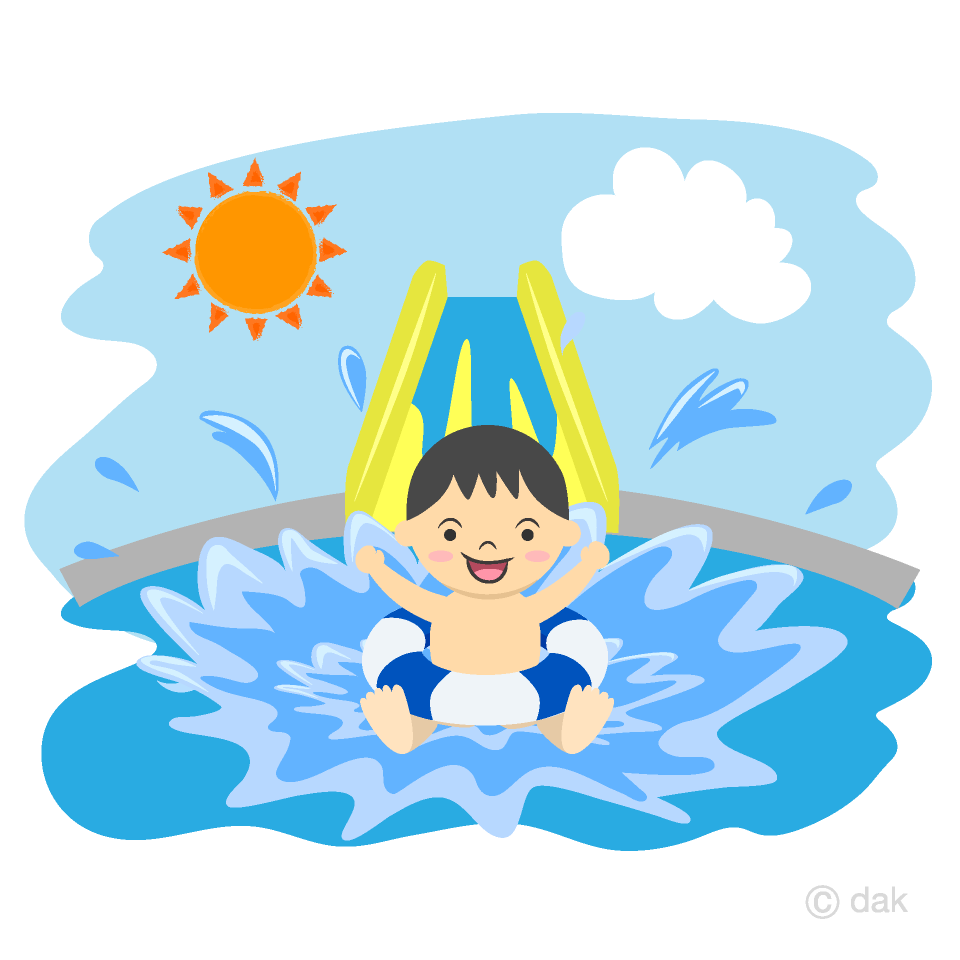 プール、ウォータースライダー、水泳のイラスト素材29181355- PIXTA