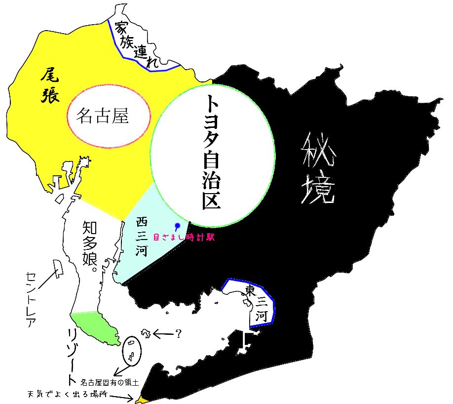 愛知県 市区町村別 の白地図のイラスト素材イラスト無料・かわいいテンプレート