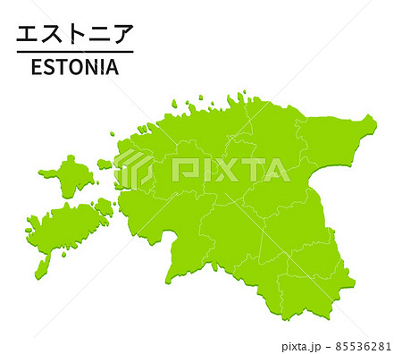エストニアを拡大した世界地図。エストニアの旗と地図。Premiumベクトル素材