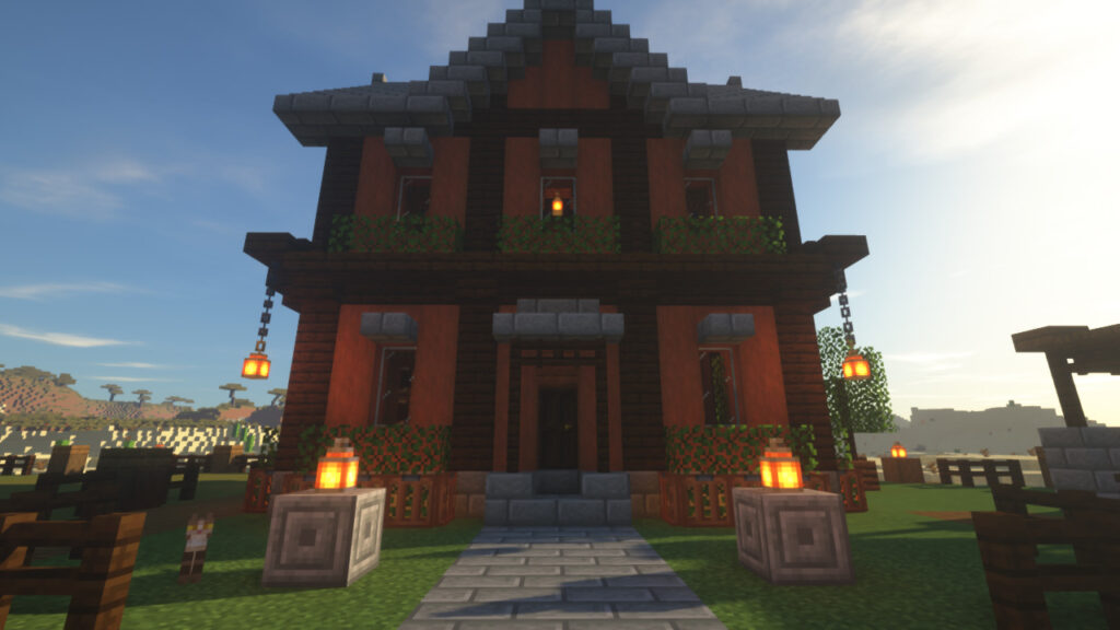 簡単 オレンジ色の村人の家 マインクラフトマイクラ くちばしの建築ブログ