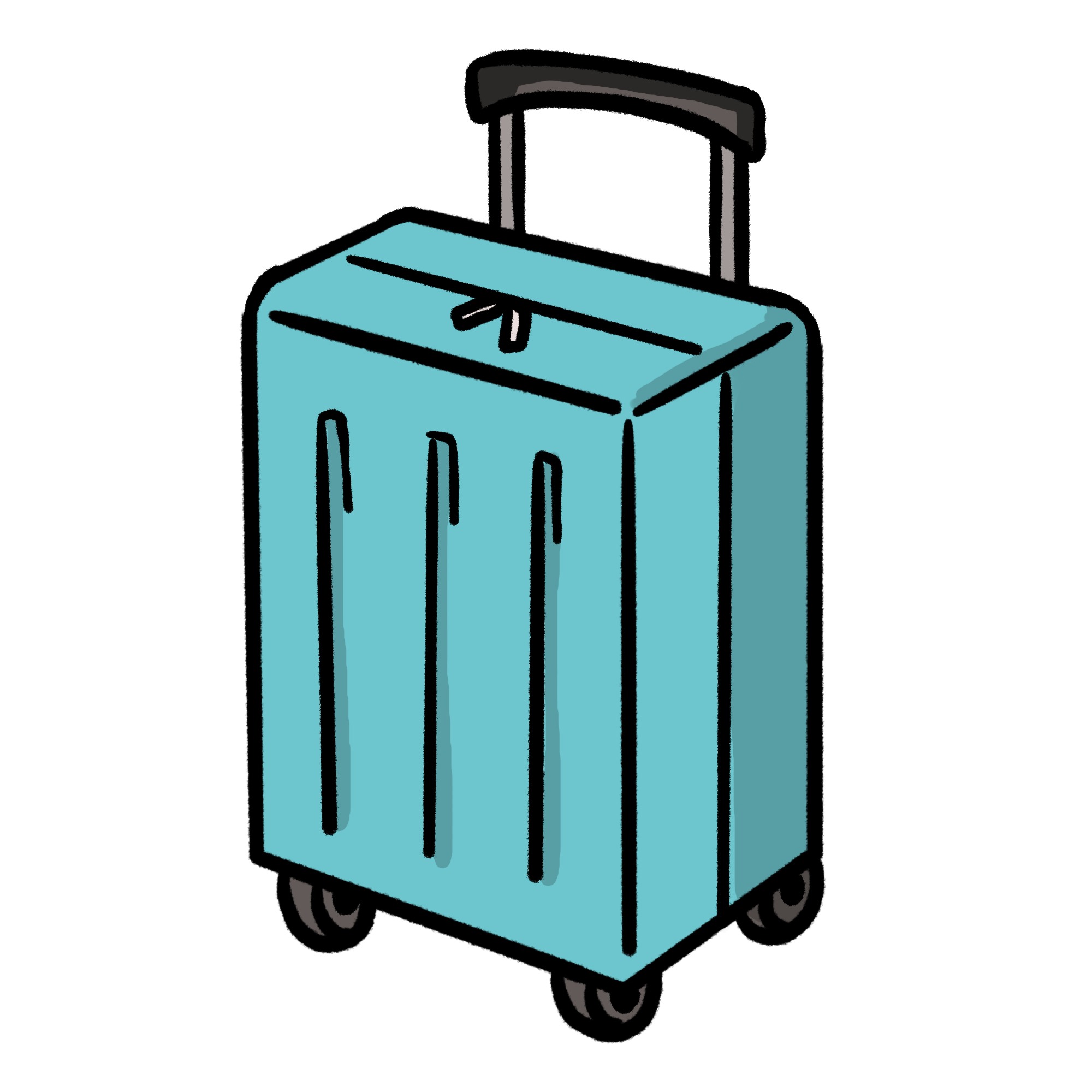 旅行用のスーツケース 青 のイラストゆるくてかわいい無料イラスト・アイコン素材屋「ぴよたそ」