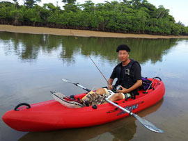 リピーターさんとマングローブで、カヤックフィッシング^_^ 石垣島ガイドCHORO