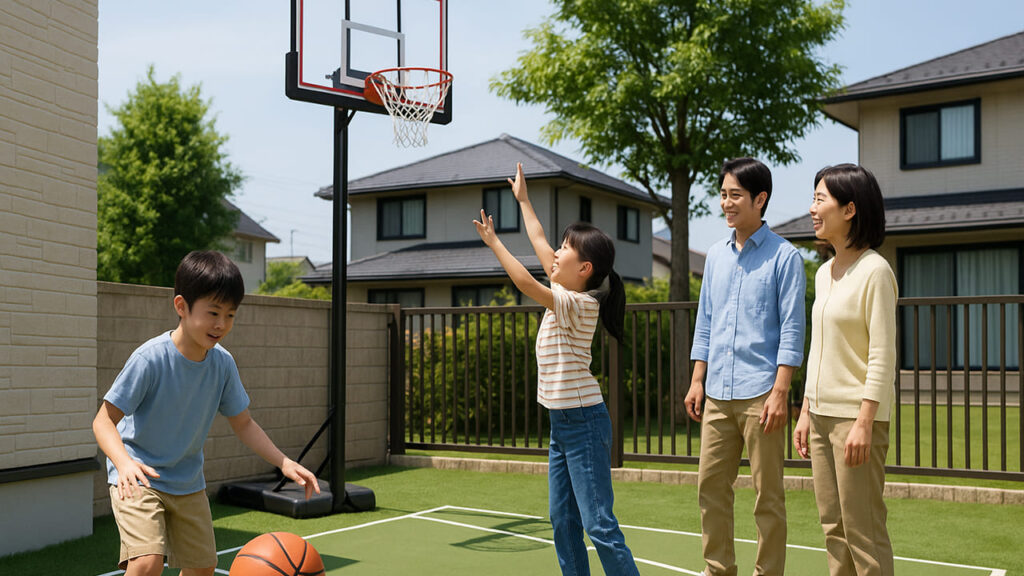 家庭用バスケットゴールの設置使用例 自宅庭・学校校庭・イベント等バスケットゴール専門オンラインショップ Basketgoal.com