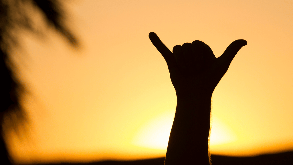 アロハポーズは向きで意味が変わる！？『シャカポーズ』と『ハングルース』の意味と由来を解説します！！Hako-Boarders