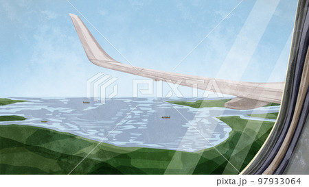 飛行機の窓から見える空の景色の写真 – Unsplashの青いの無料画像