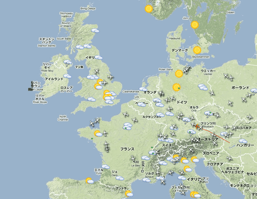 リアルタイムで航空機がどこを飛んでいるのか地図上で分かるフライトレーダー - GIGAZINE