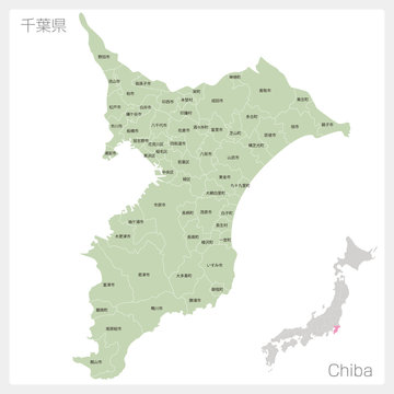 千葉県地図イラストのフリー素材イラストイメージ