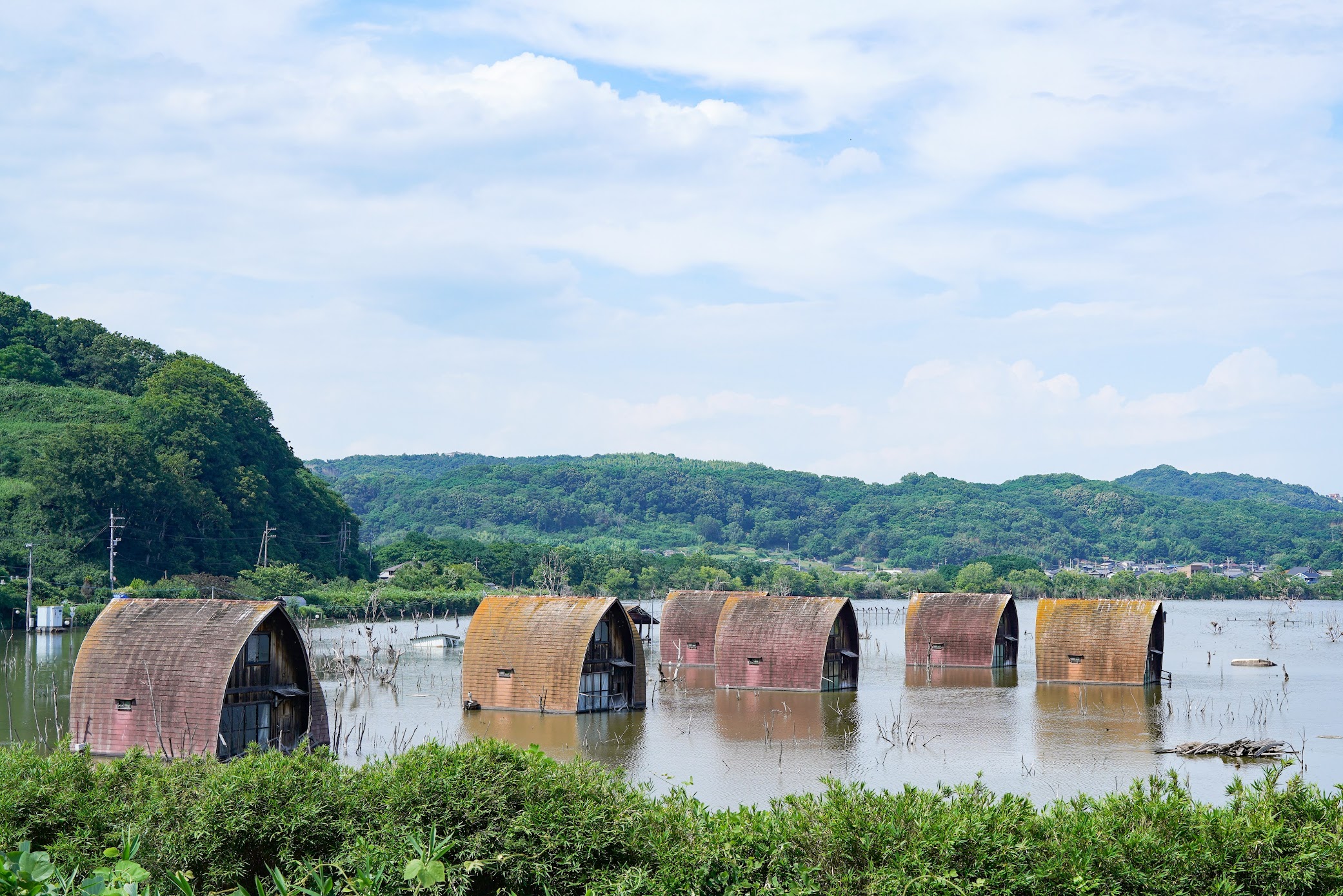 B級スポット 鹿忍グリーンファーム跡 -水没したペンション村