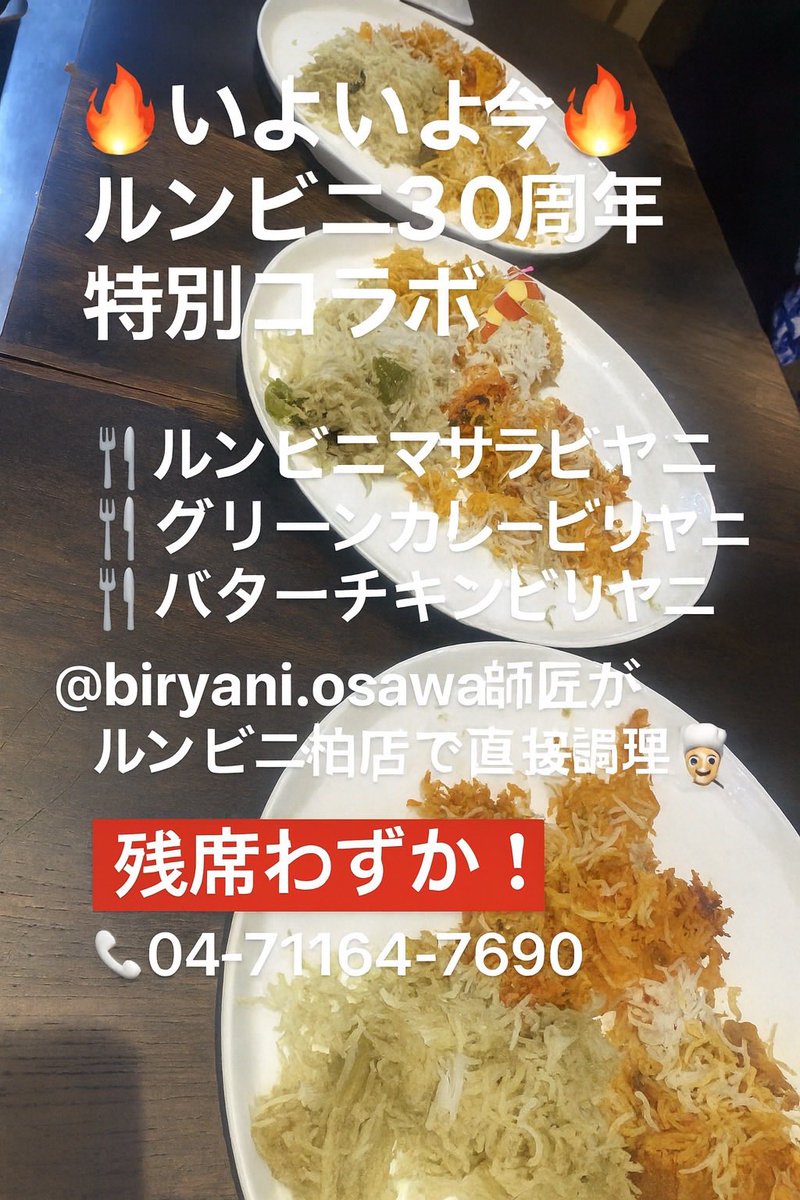 柏 ファン続出中！「ルンビニ」の「マトンビリヤニ」かしわカレー図鑑公式