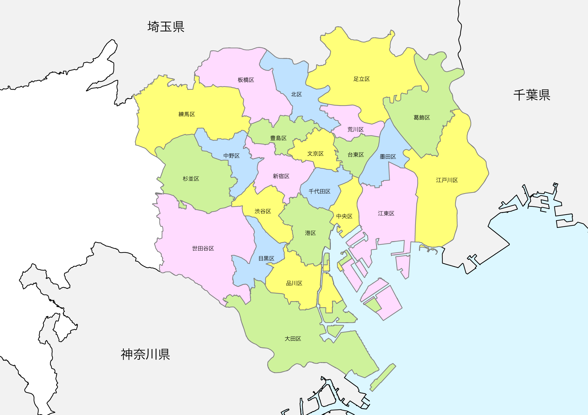 関東地方 地図 千葉 神奈川のイラスト素材