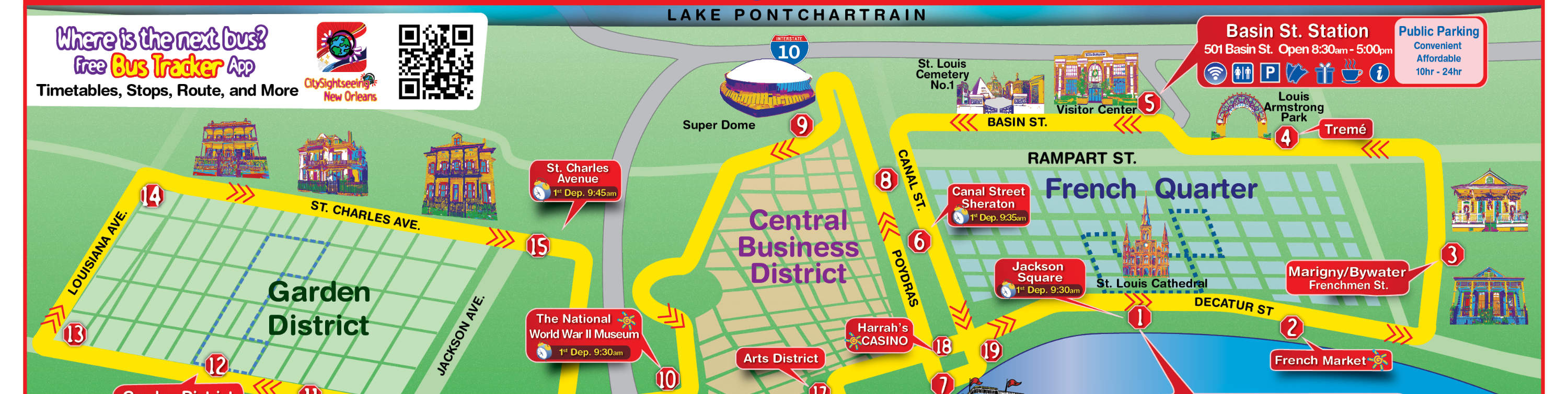 ニューオーリンズの路面電車路線図 1945年- Etsy 日本