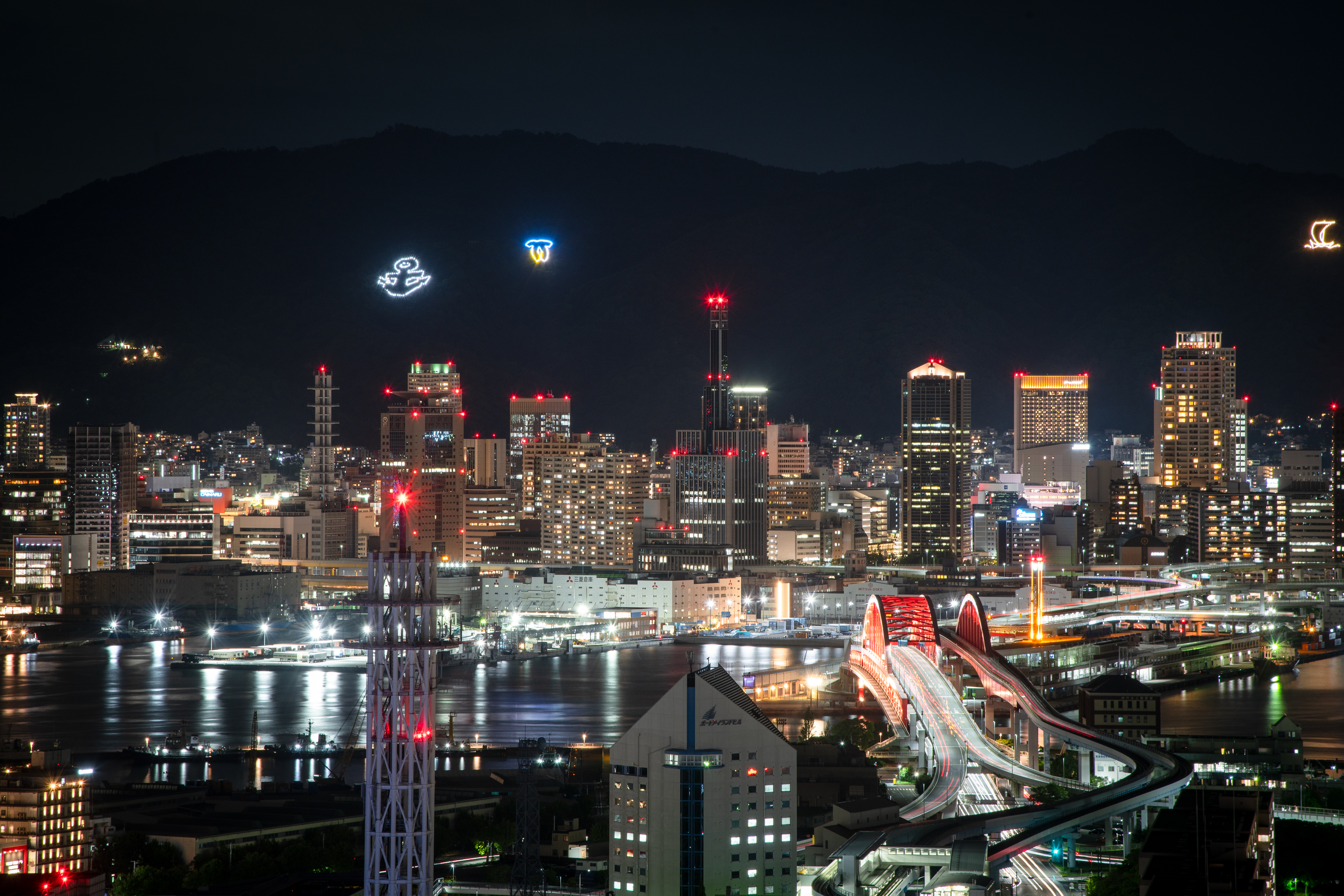 ハーバーランド公園の夜景情報 兵庫県神戸市中央区使い道のない風景