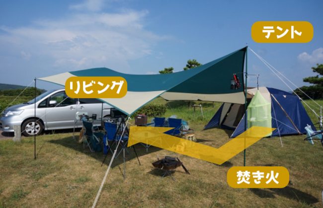 ビギナー向け キャンプの設営、レイアウトのコツを伝授するよ！ちょっとキャンプ行ってくる