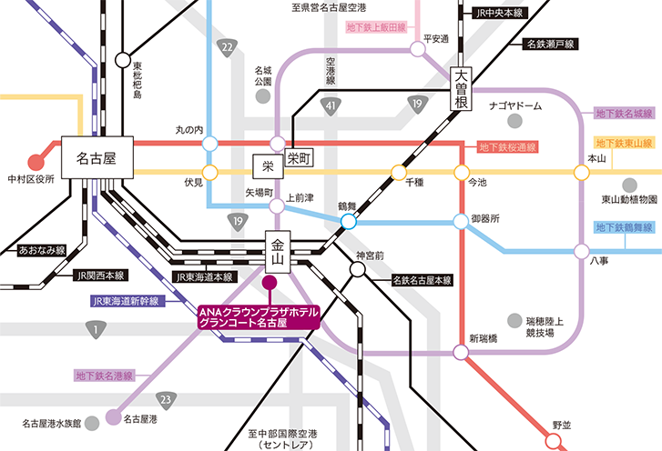 本笠寺駅から日本ガイシホールへのルートマップ - MDATA