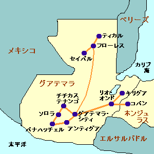 グアテマラ 地勢図ベクター地図素材のダウンロード販売アフロモール