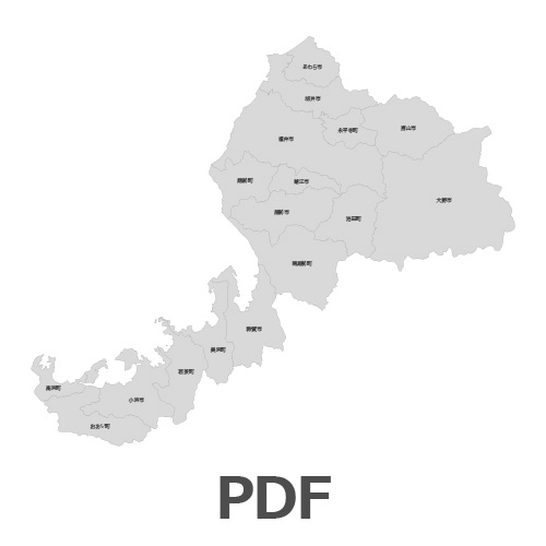 福井県の地図無料イラスト＆かわいいフリー素材集 ねこ画伯コハクちゃん