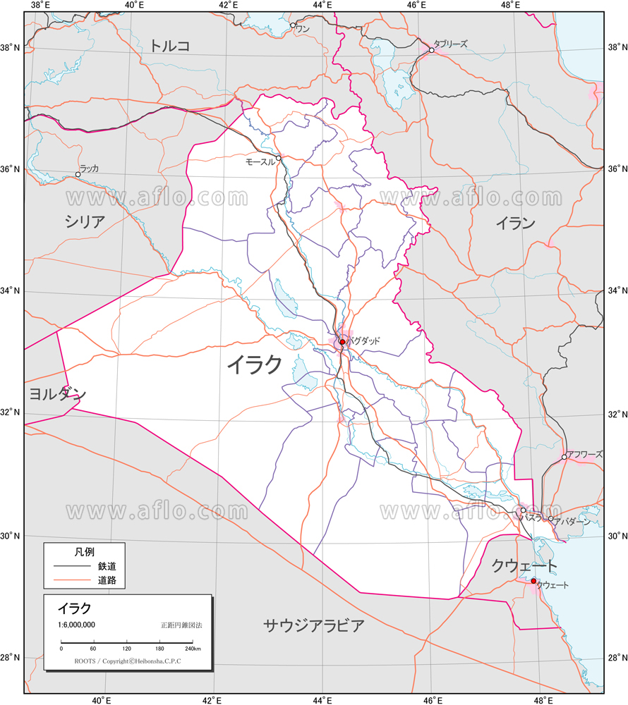 イラク 交通図ベクター地図素材のダウンロード販売アフロモール