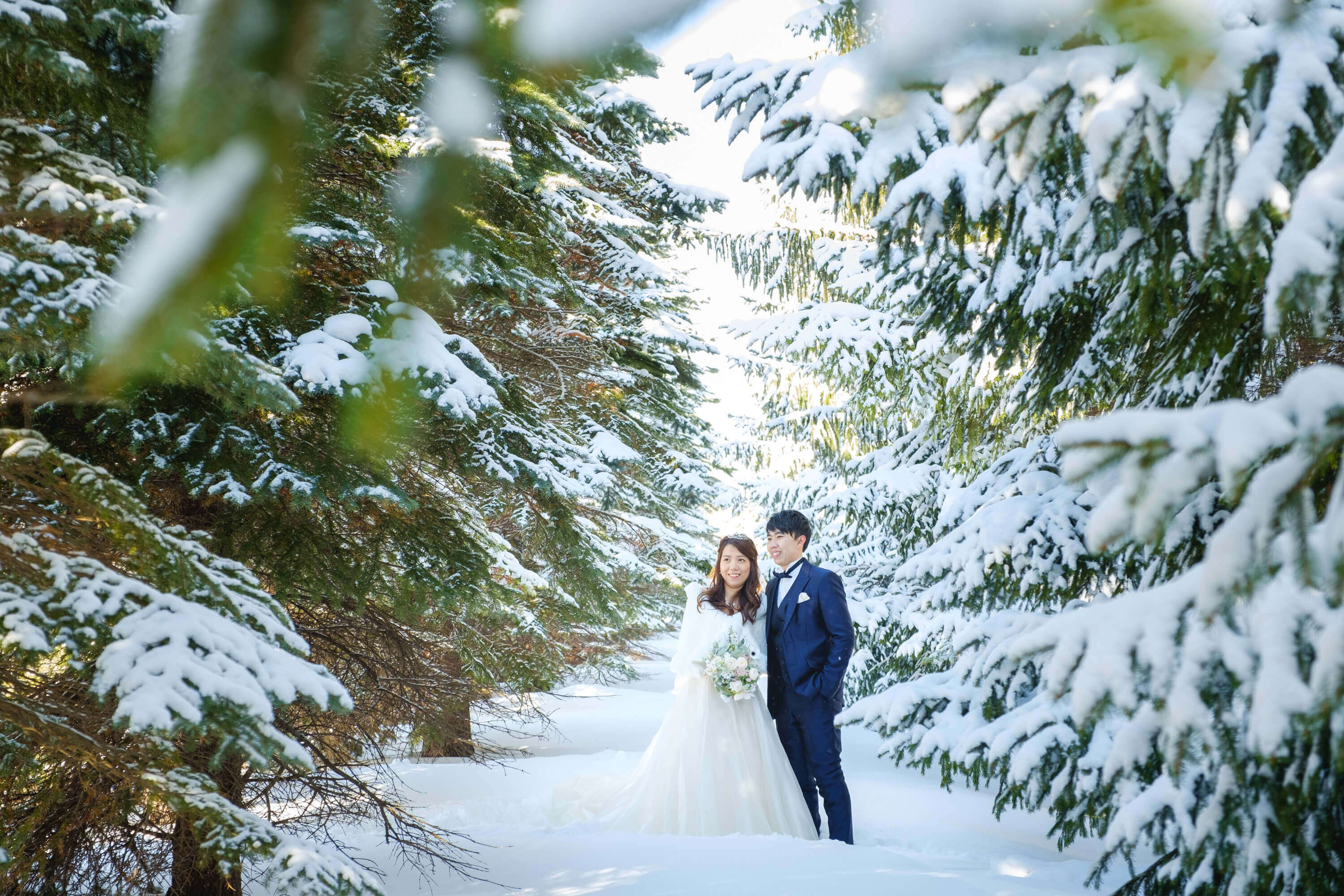 札幌モエレ沼公園 冬の雪前撮りフォトウェディング 札幌