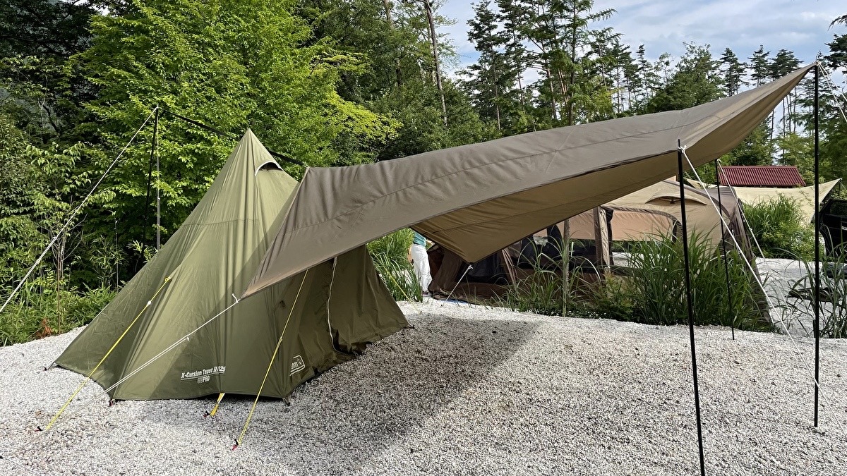 ソログルキャン オリソン+幕男の小川張りcampキャンプアウトドアソロキャンプcampgearブラックキャンプbackcountryオリソンorisonurbanforesttarpthearththearth_six幕男幕男くろピン張り小川張りガレージブランド山逢いの里キャンプ場