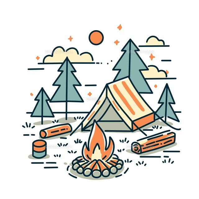 キャンプのテントのイラスト無料イラスト素材素材ラボ