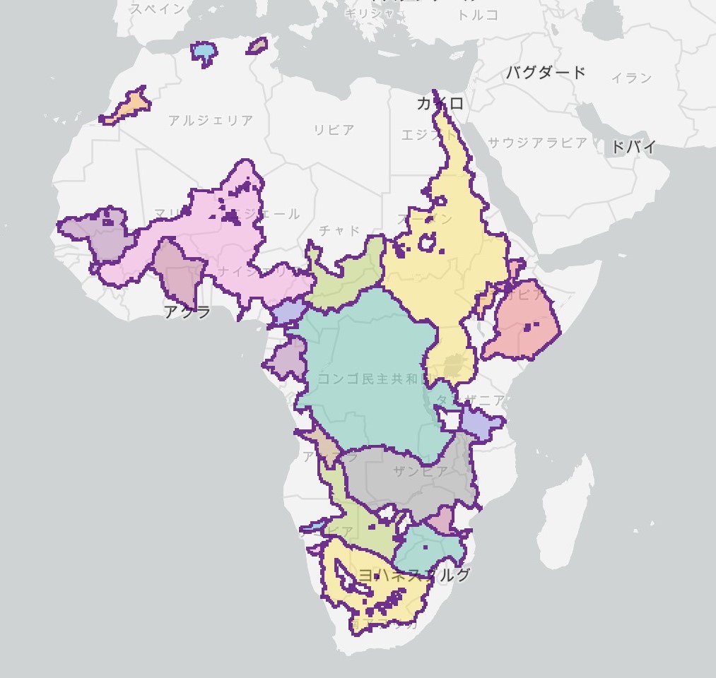 アフリカ地図 Map of Africa