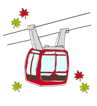 ロープウェイの動くイラストフリー素材じふてつ