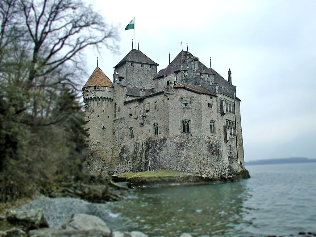 スイスのモントルー ・ シヨン城の写真素材・画像素材