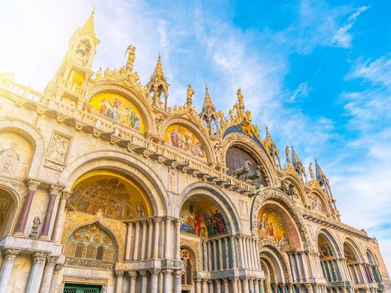 ヴェネツィアのサン ・ マルコ広場。の写真素材・画像素材