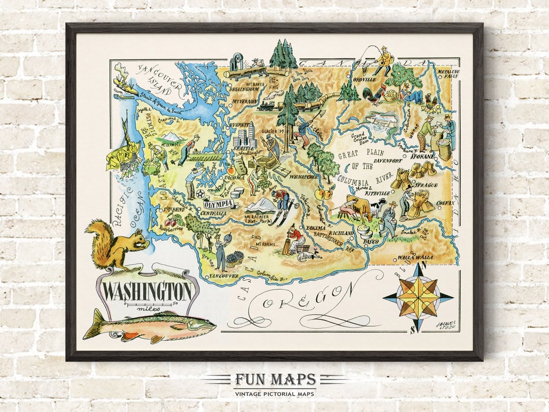 ワシントン州の地図 Washington State