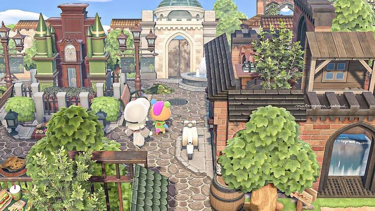 あつ森 案内所裏のレイアウトローカル列車と無人駅Local train