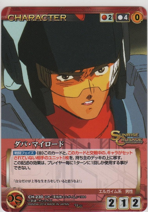 重戦機エルガイム・セル画,ダバ・マイロード横顔