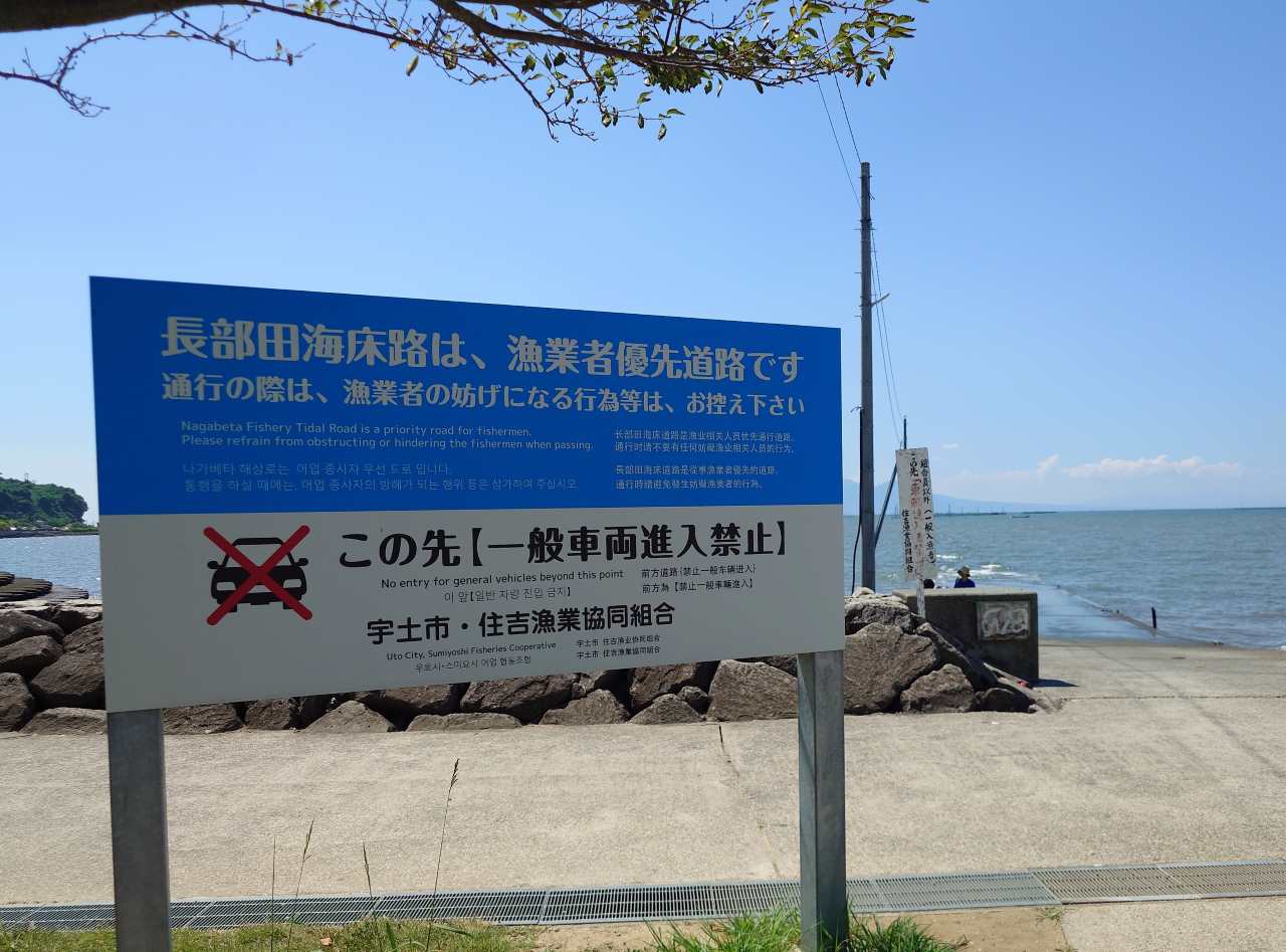 熊本・宇土 海に沈む電柱群と道？ 長部田海床路が誘う幻想世界