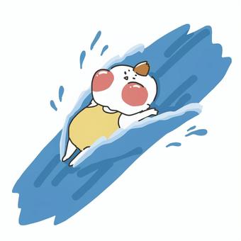 プール付きウォータースライダーのイラスト素材・ベクター Image 100504639