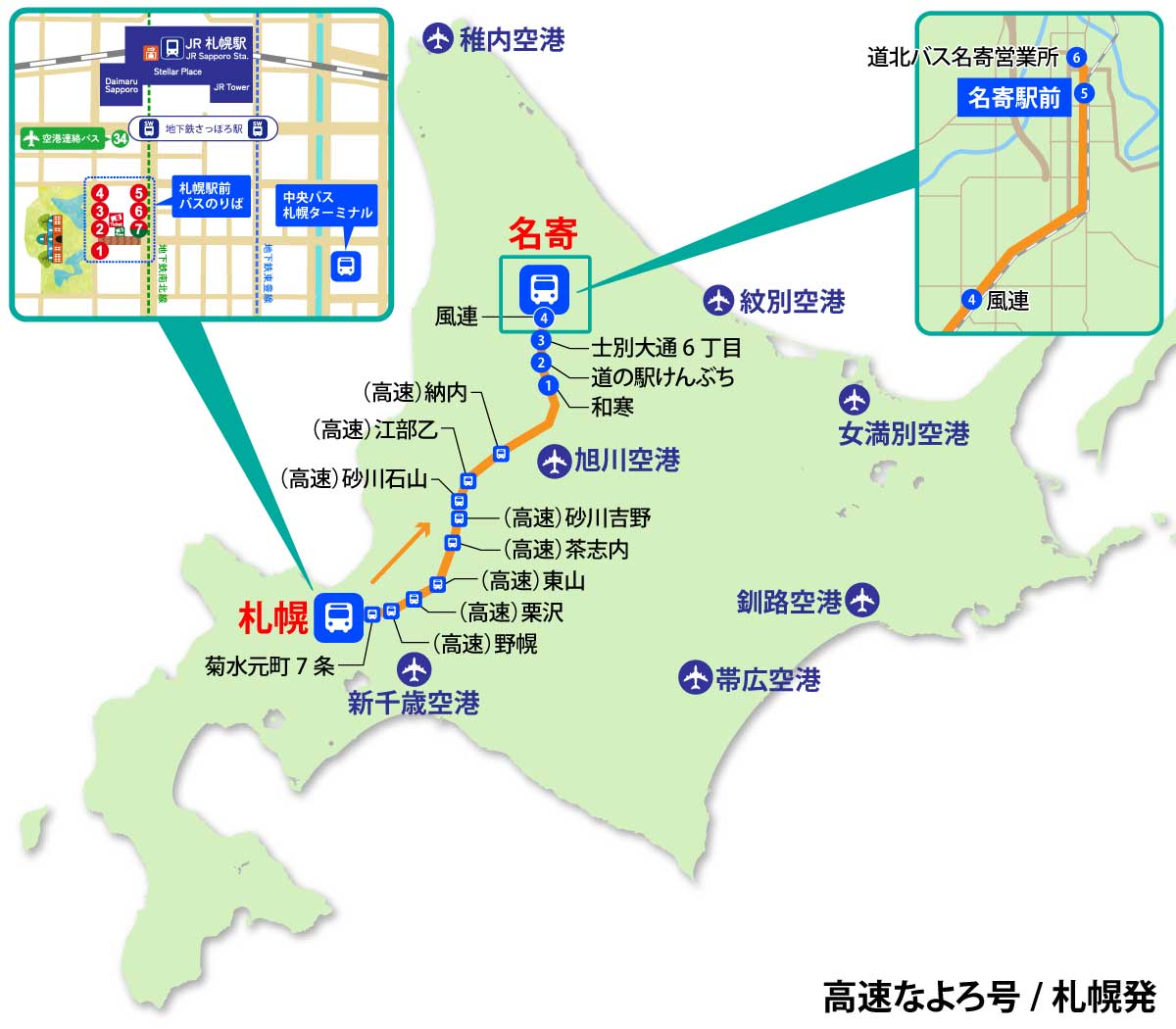 絵葉書 なよろ 封筒入6枚 昭和40年代頃 名寄駅前通りの商店中心街