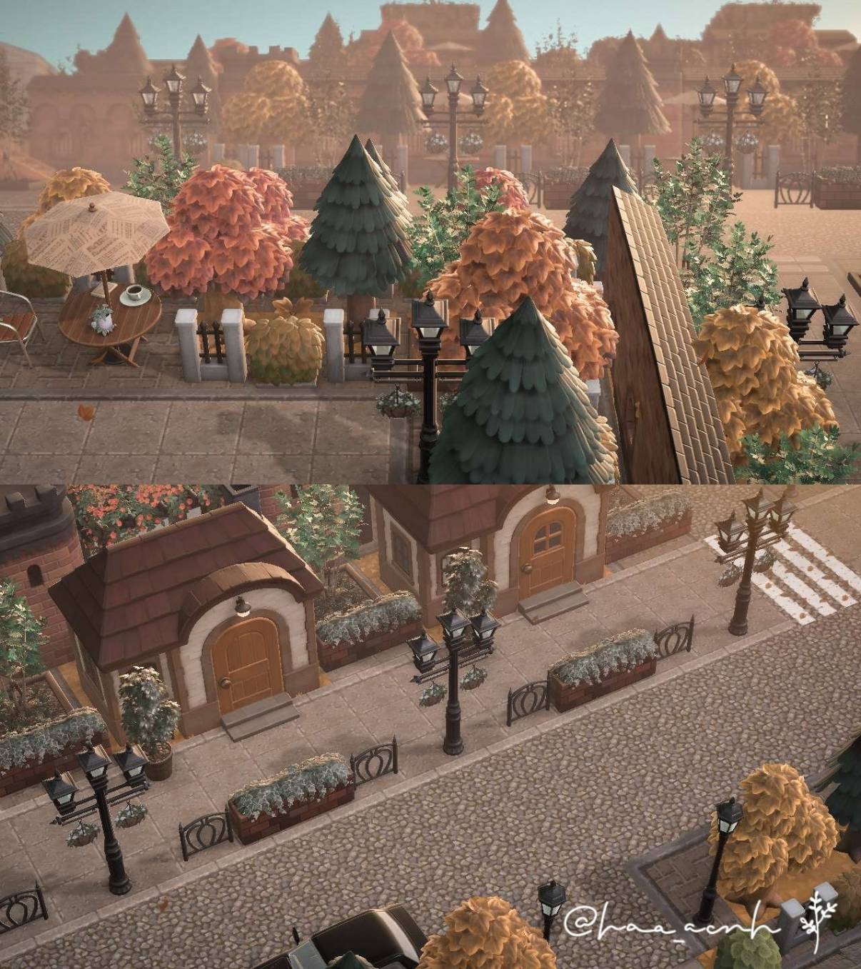 あつ森 中世ヨーロッパ風の街並み 飛行場前をクリエイト 島クリ