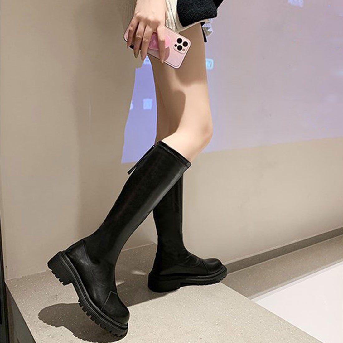 miniministore ロングブーツ レディース 厚底ブーツ韓国