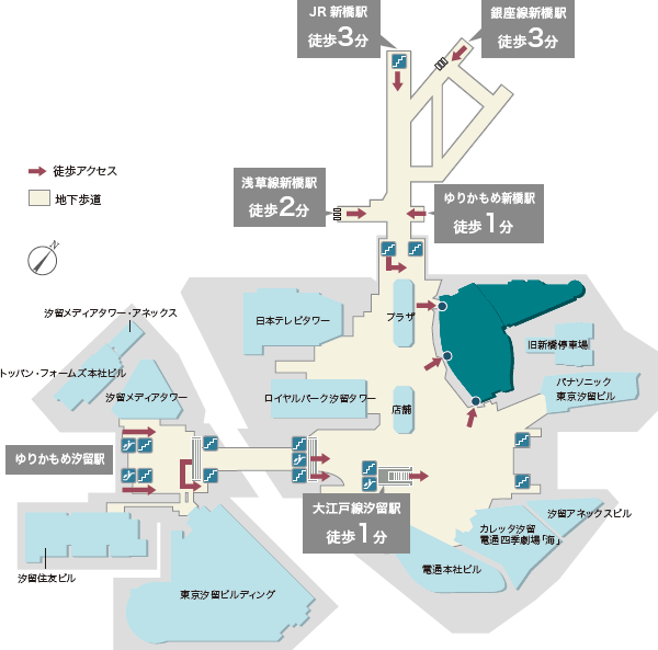 汐留シオサイト地下歩道 - SearchX